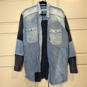 Free People Denim Patchwork Jacket